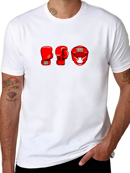 EGO Boxing Gloves and Headgear Black T-Shirt