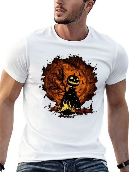 Halloween Pumpkin Head Black T-Shirt