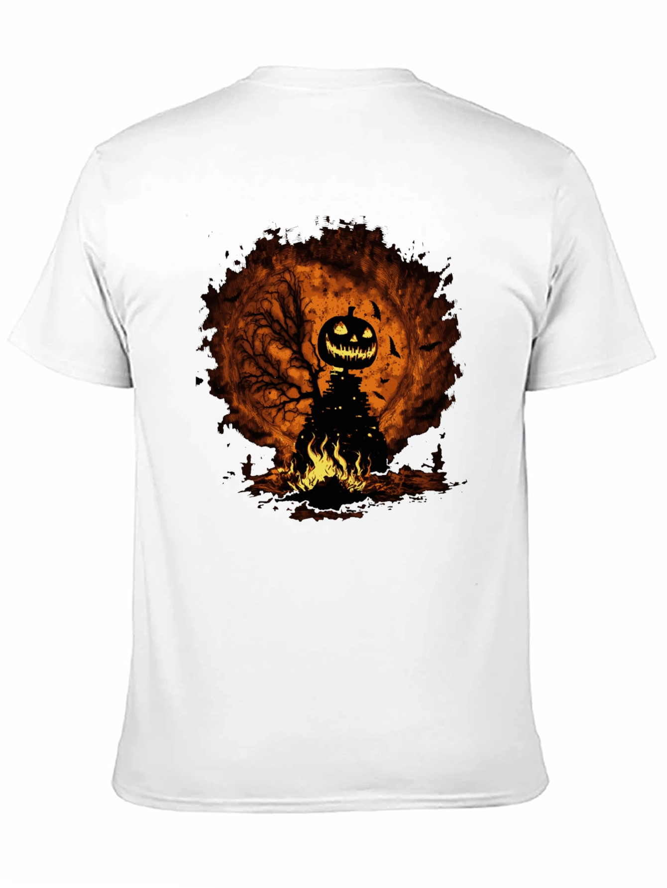 Halloween Pumpkin Head Black T-Shirt
