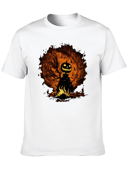 Halloween Pumpkin Head Black T-Shirt