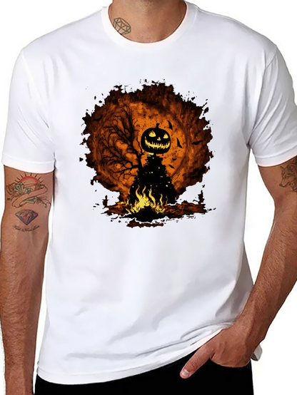 Halloween Pumpkin Head Black T-Shirt