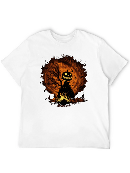 Halloween Pumpkin Head Black T-Shirt