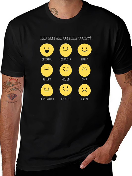 Emotion Faces Graphic T-Shirt: How Are You Feeling Today?