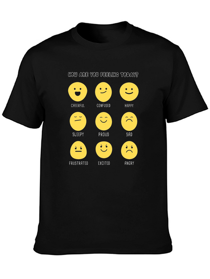 Emotion Faces Graphic T-Shirt: How Are You Feeling Today?