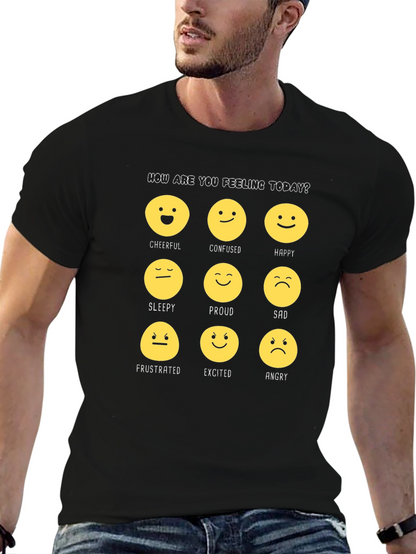 Emotion Faces Graphic T-Shirt: How Are You Feeling Today?