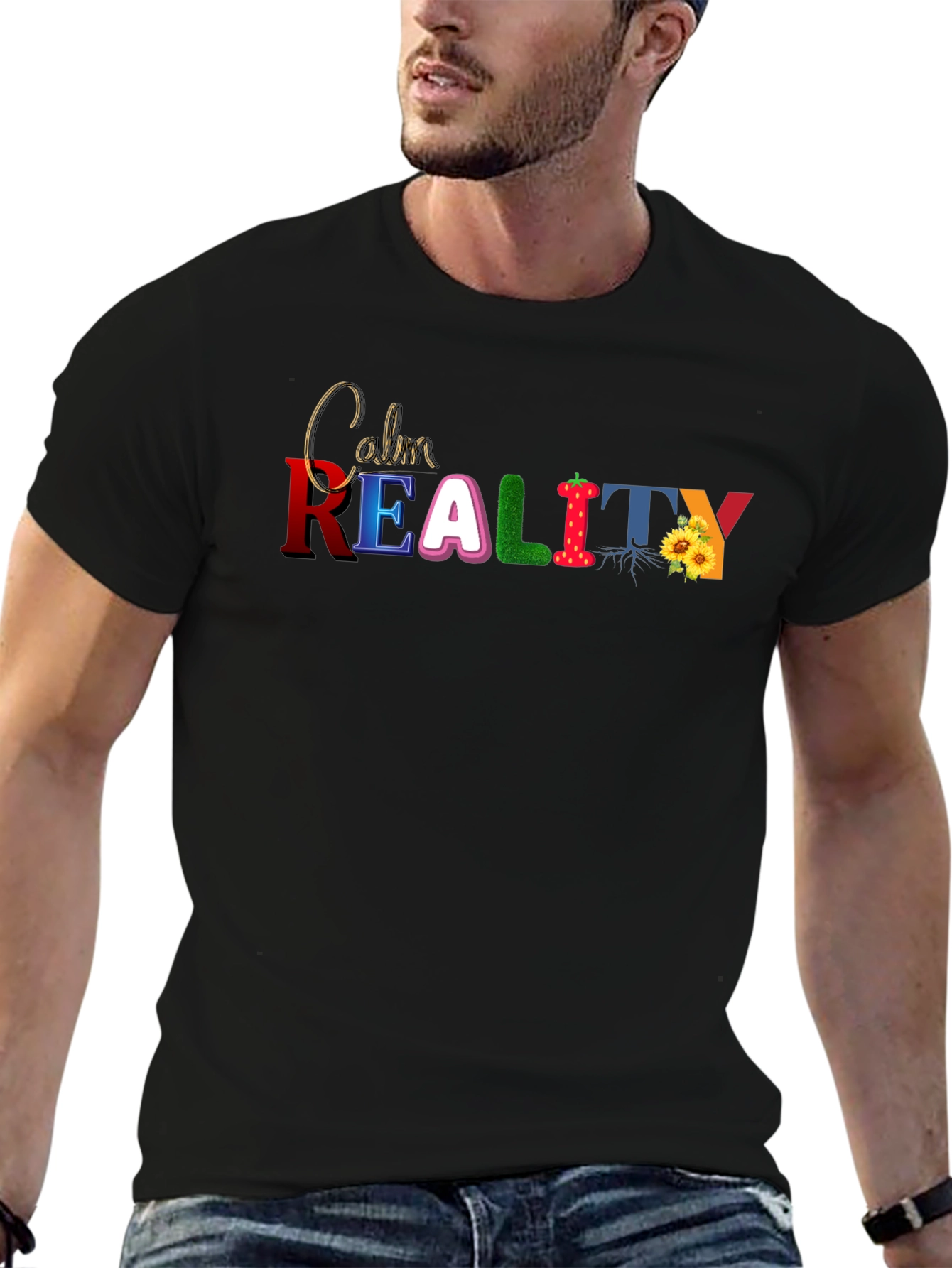 Calm Reality Graphic T-Shirt - Black