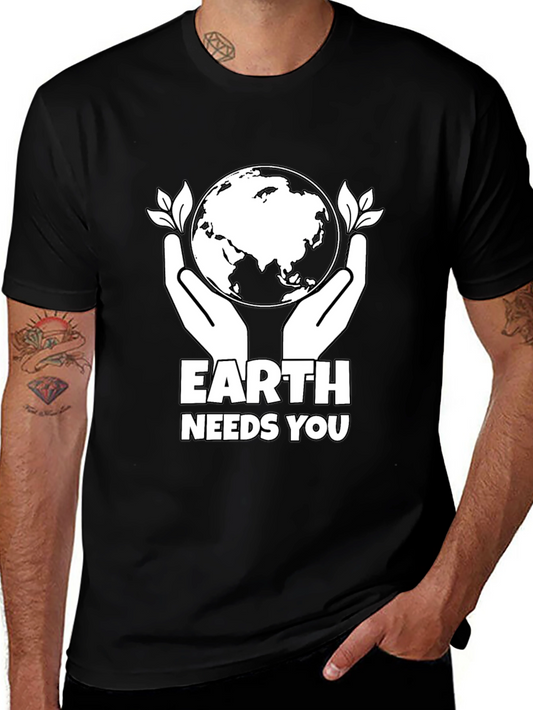 Earth Needs You Graphic T-Shirt - Black