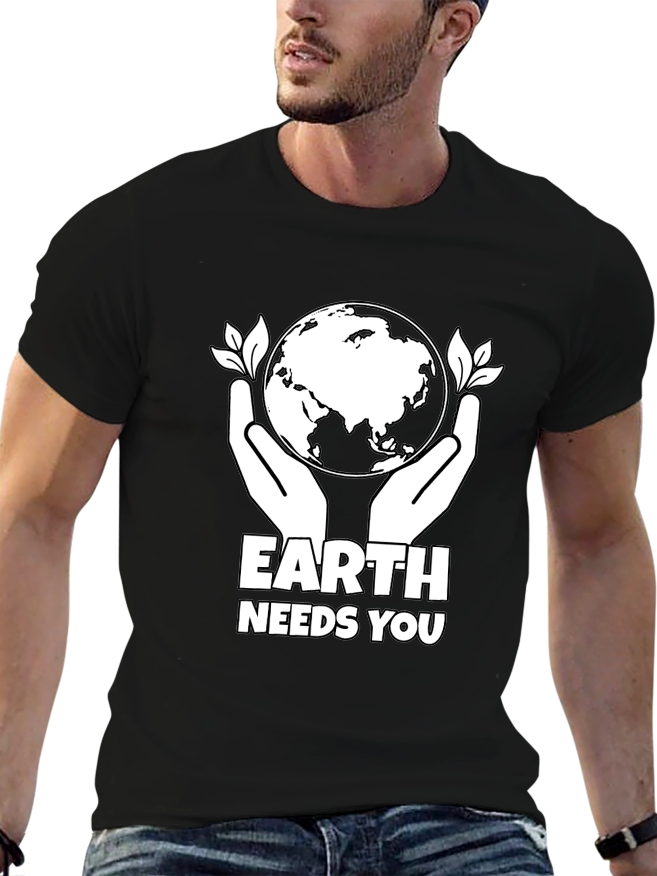 Earth Needs You Graphic T-Shirt - Black