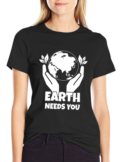 Earth Needs You Graphic T-Shirt - Black