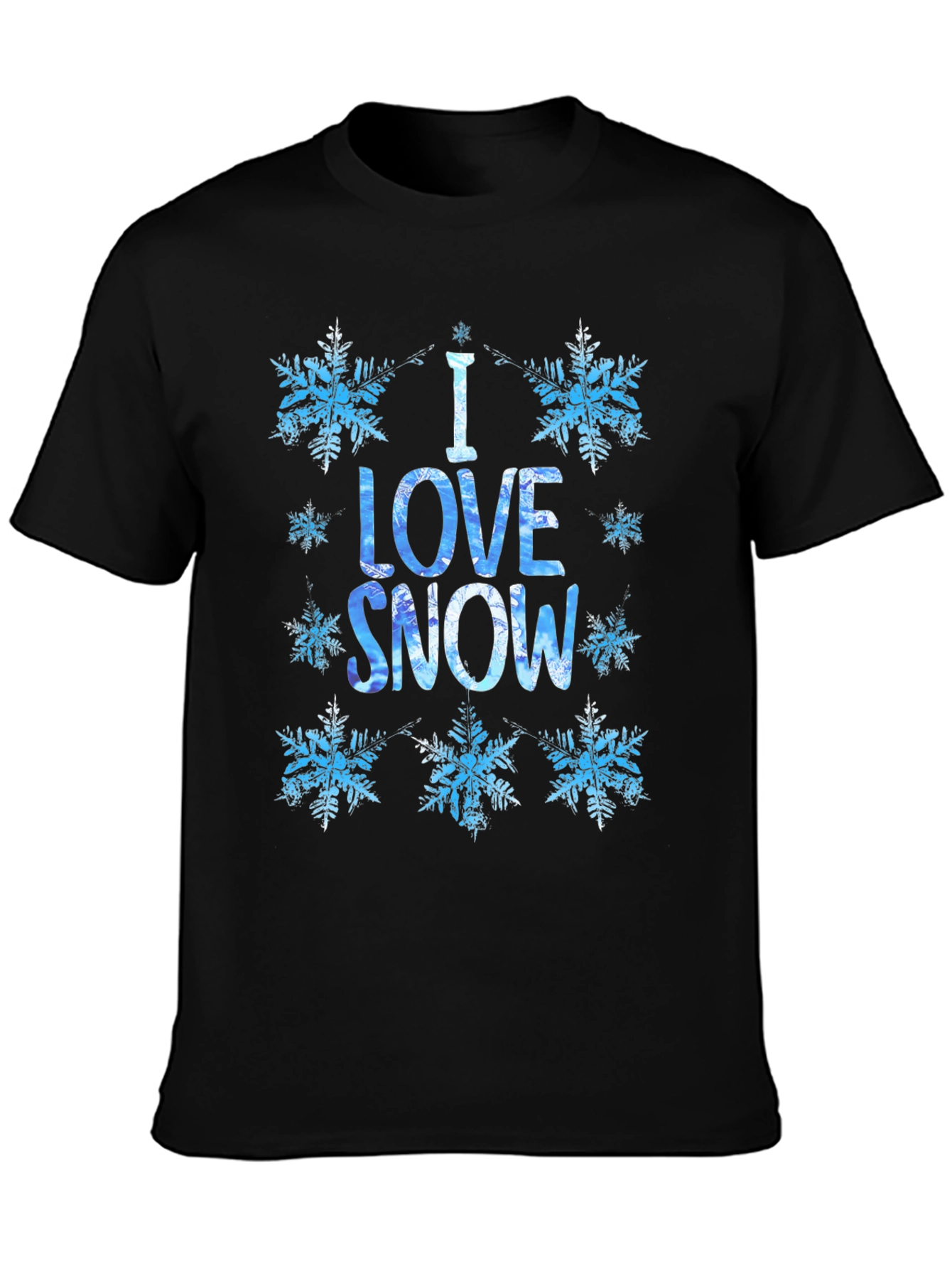 I Love Snow T-Shirt - Winter Snowflake Design