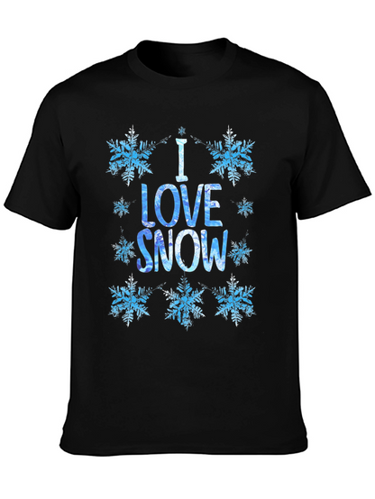 I Love Snow T-Shirt - Winter Snowflake Design