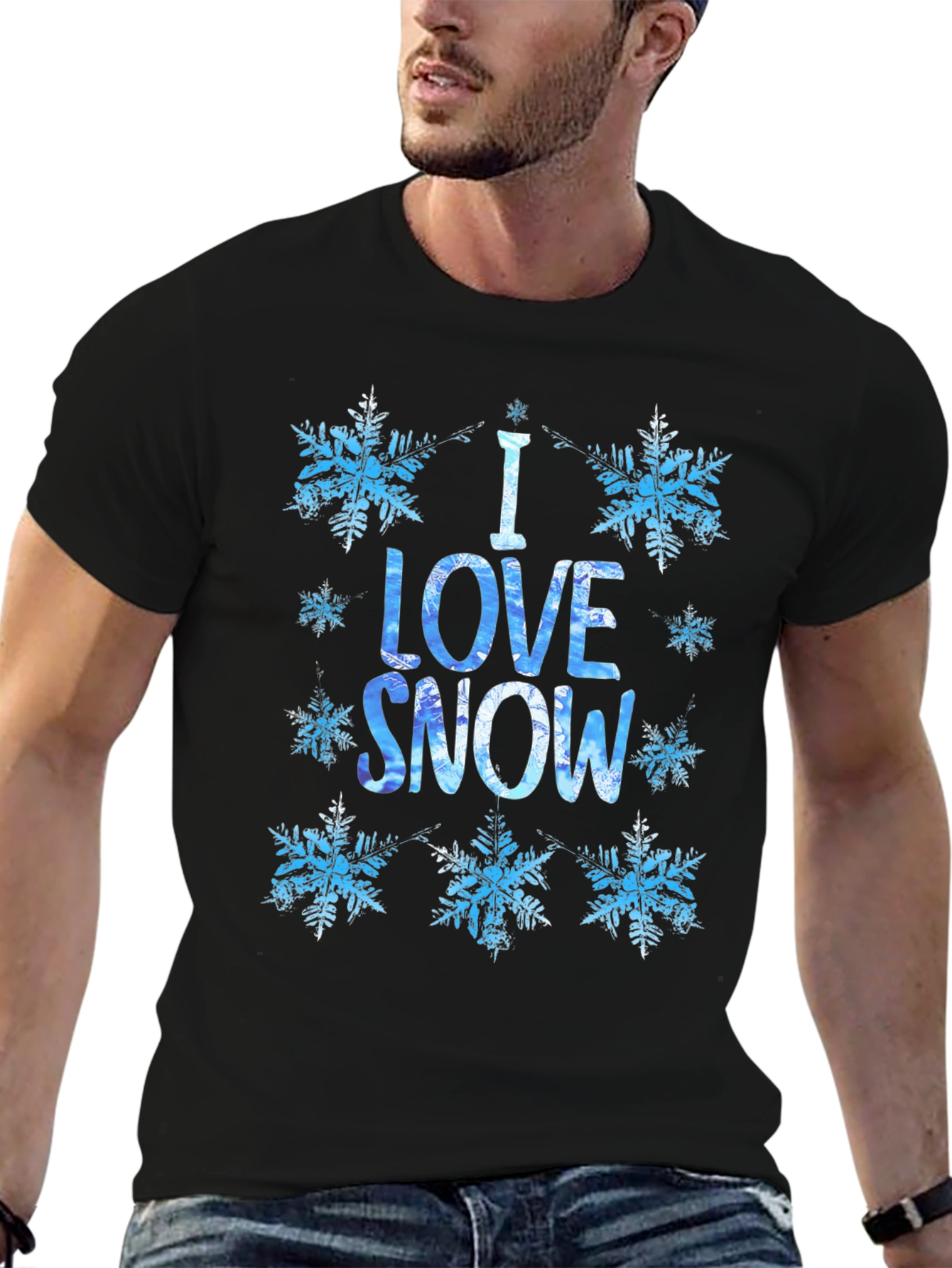 I Love Snow T-Shirt - Winter Snowflake Design