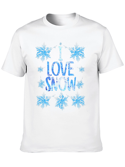 I Love Snow T-Shirt - Winter Snowflake Design