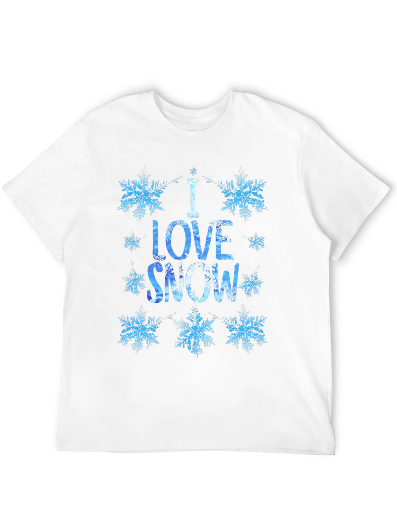 I Love Snow T-Shirt - Winter Snowflake Design