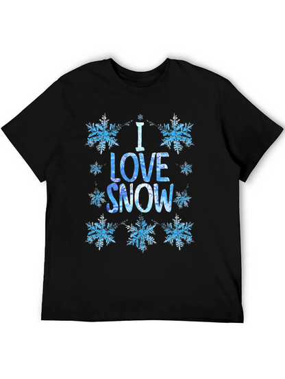 I Love Snow T-Shirt - Winter Snowflake Design