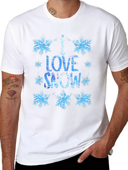 I Love Snow T-Shirt - Winter Snowflake Design