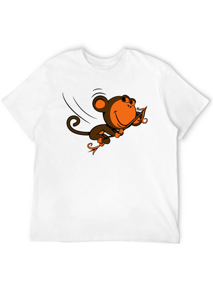 Monkey Swinging T-Shirt - Fun Cartoon Design