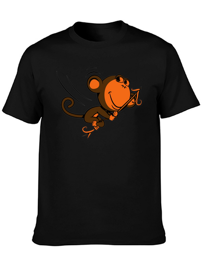 Monkey Swinging T-Shirt - Fun Cartoon Design