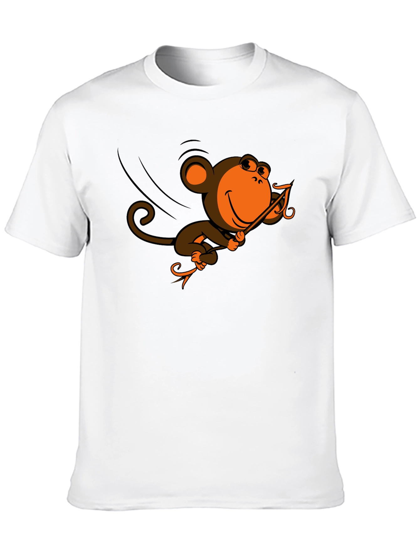 Monkey Swinging T-Shirt - Fun Cartoon Design