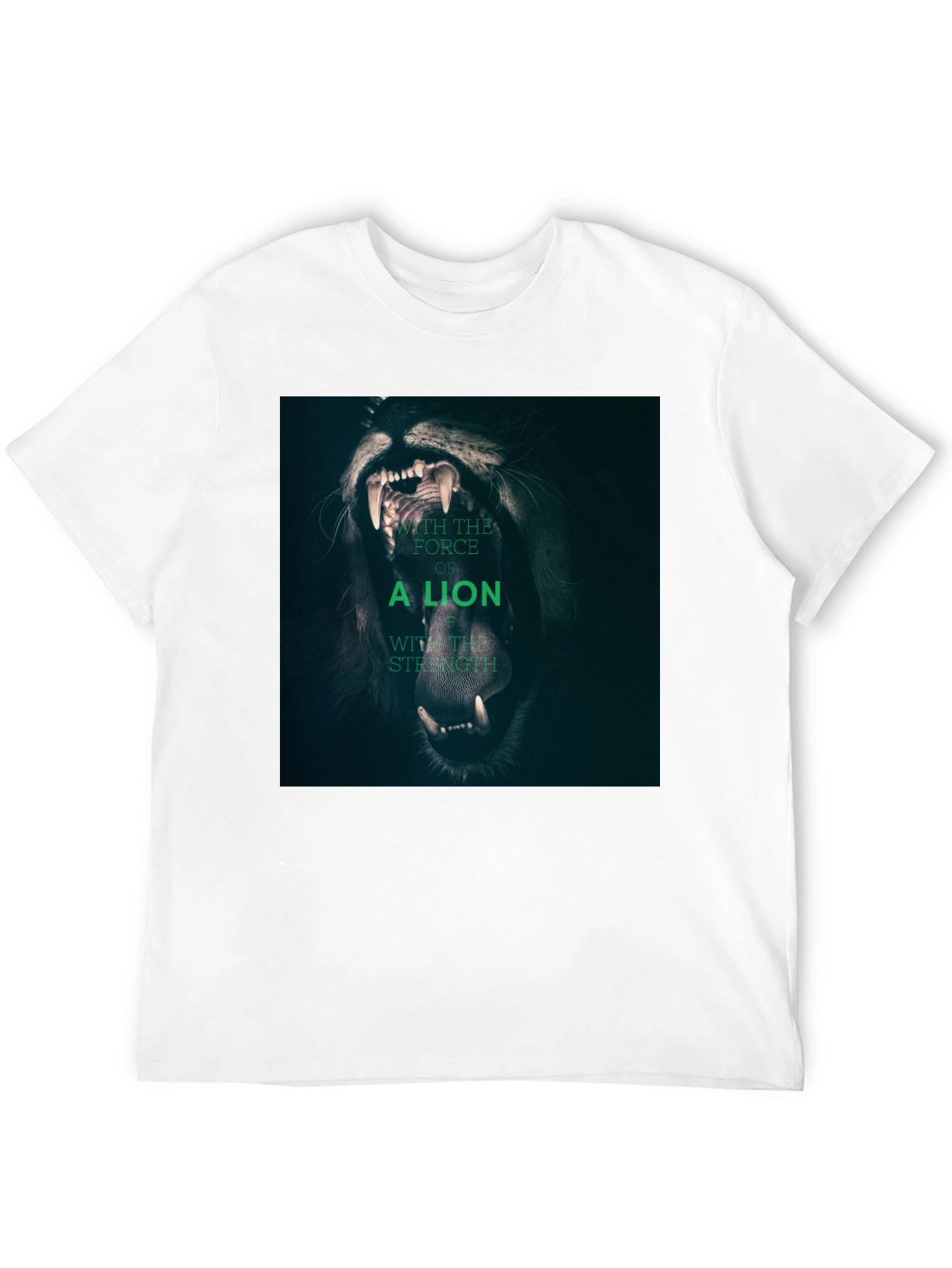 Lion Strength Graphic Tee - Black Cotton T-Shirt