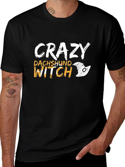 Crazy Dachshund Witch T-Shirt