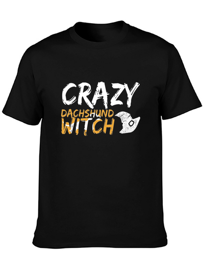 Crazy Dachshund Witch T-Shirt