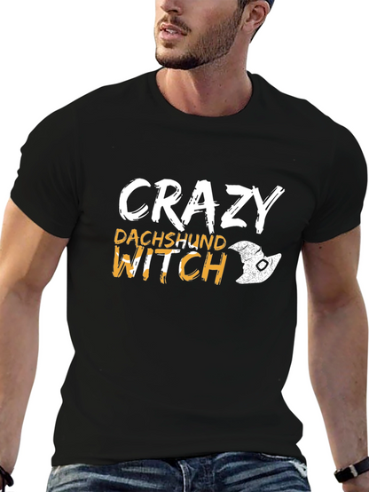 Crazy Dachshund Witch T-Shirt