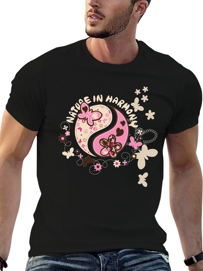 Nature In Harmony Yin Yang Graphic T-Shirt