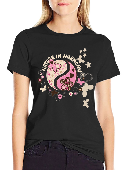 Nature In Harmony Yin Yang Graphic T-Shirt