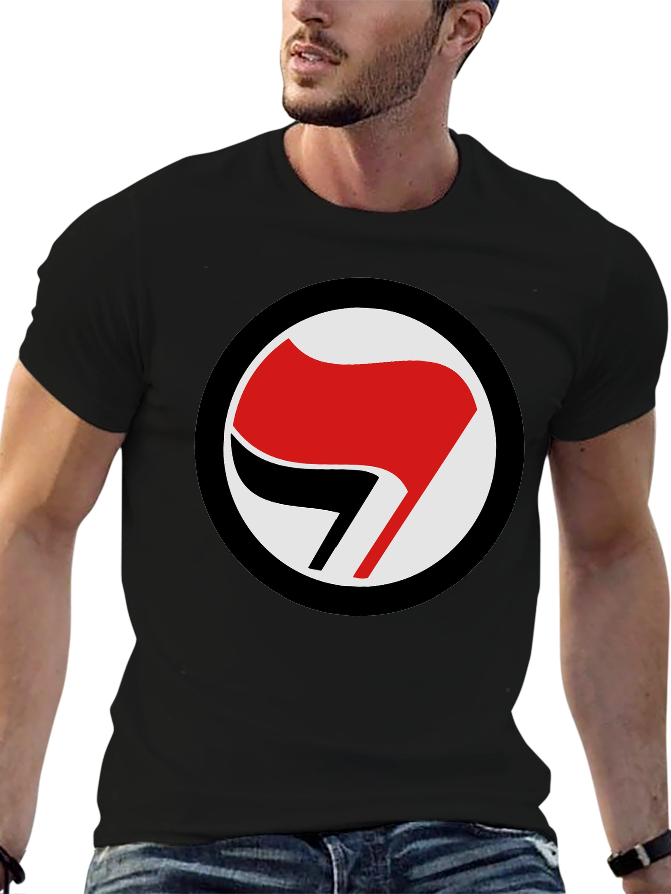 Antifascist Symbol T-Shirt - Black Tee