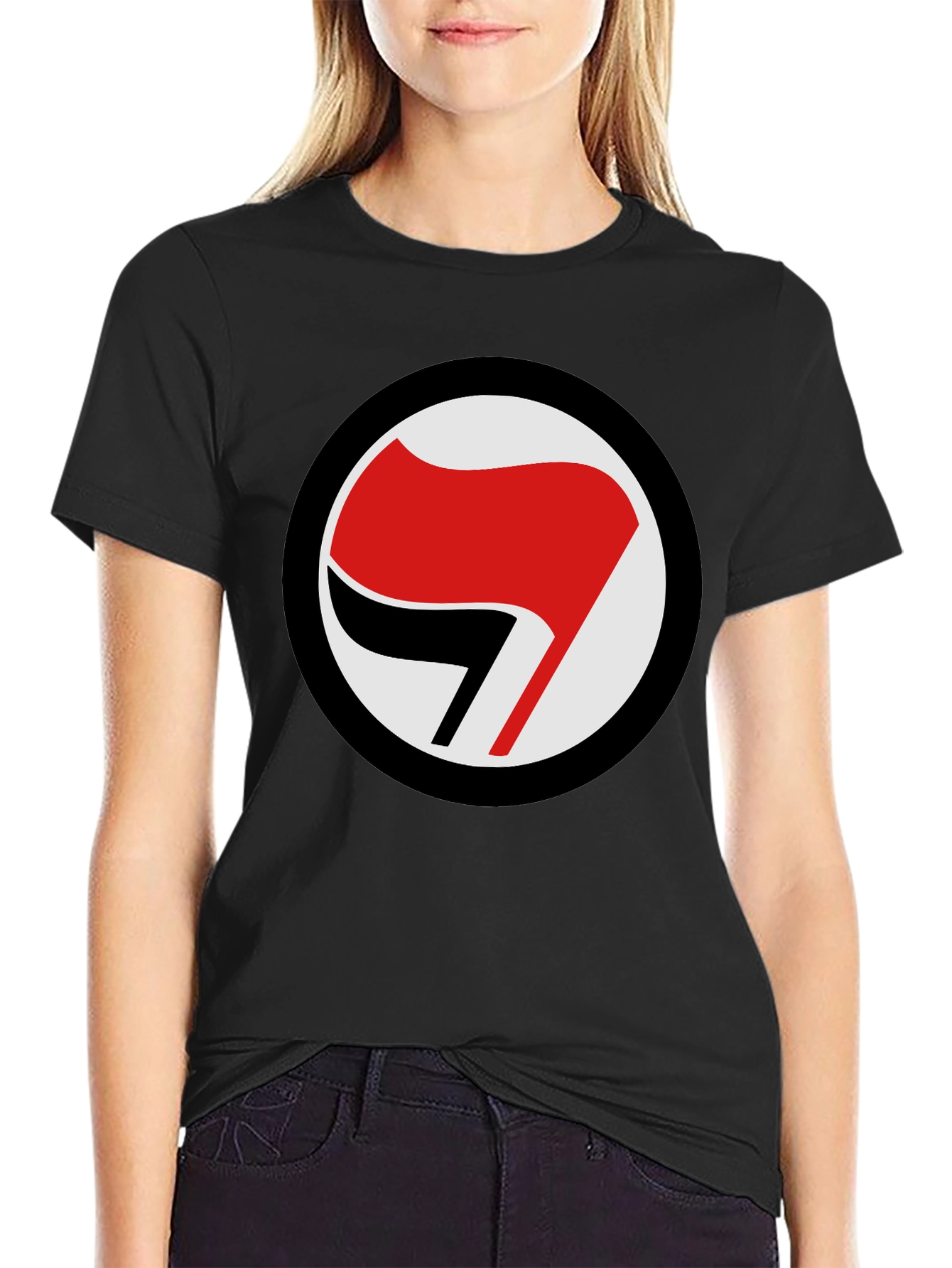 Antifascist Symbol T-Shirt - Black Tee