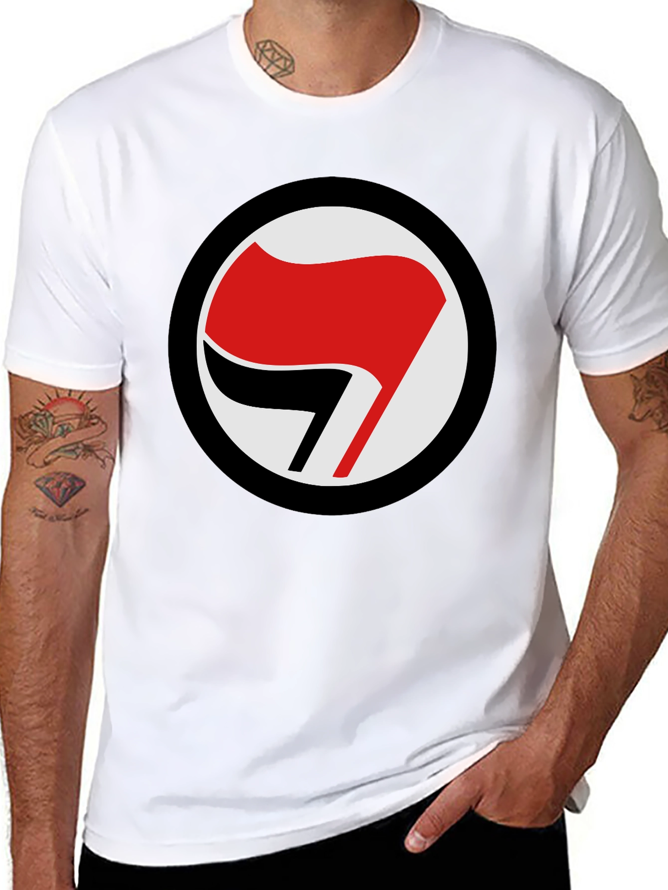 Antifascist Symbol T-Shirt - Black Tee
