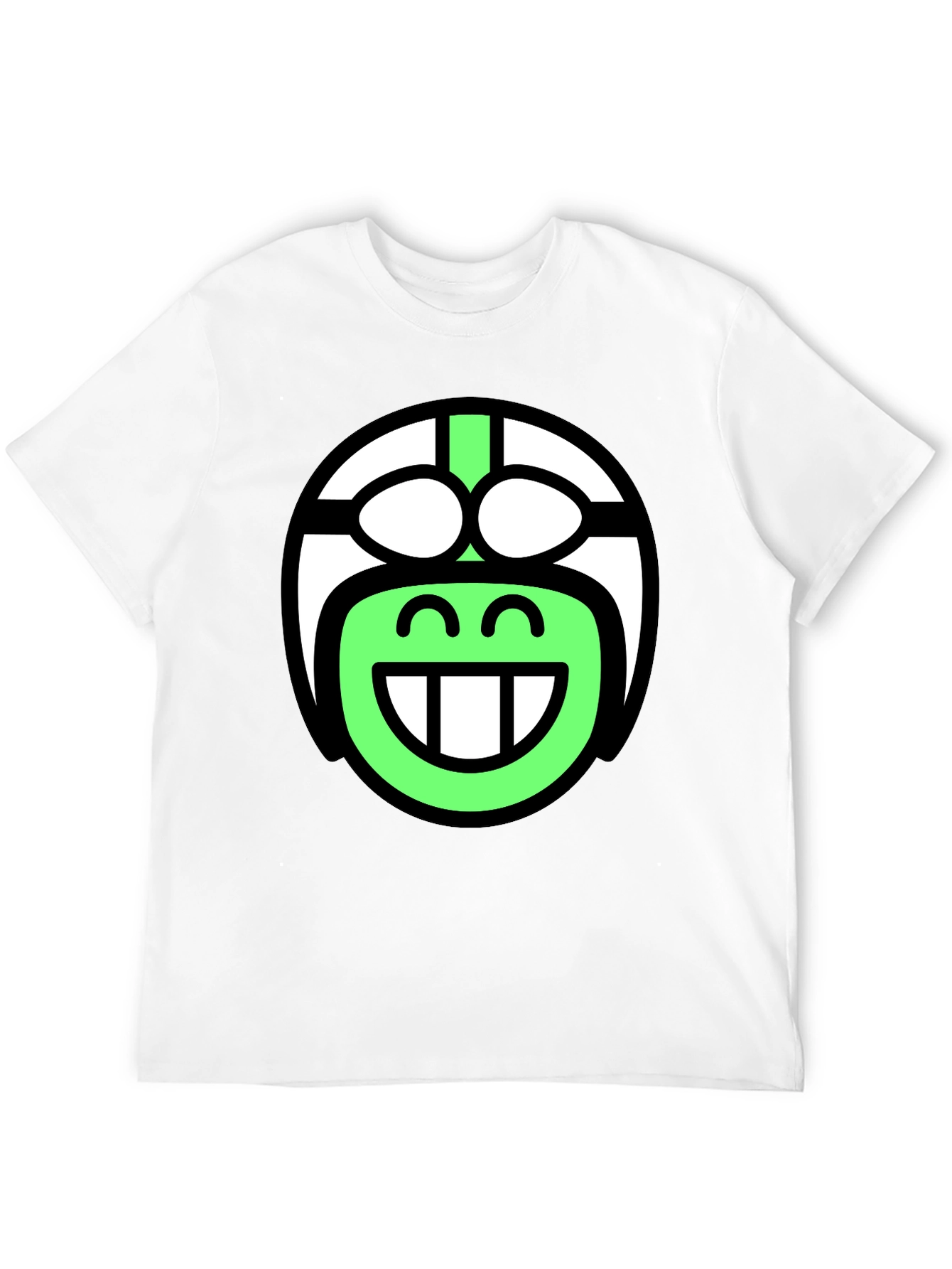 Funky Smiley Face T-Shirt - Black Cotton Blend