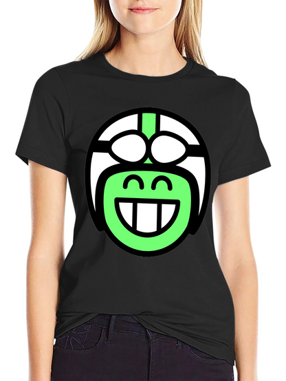 Funky Smiley Face T-Shirt - Black Cotton Blend