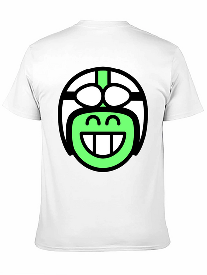 Funky Smiley Face T-Shirt - Black Cotton Blend