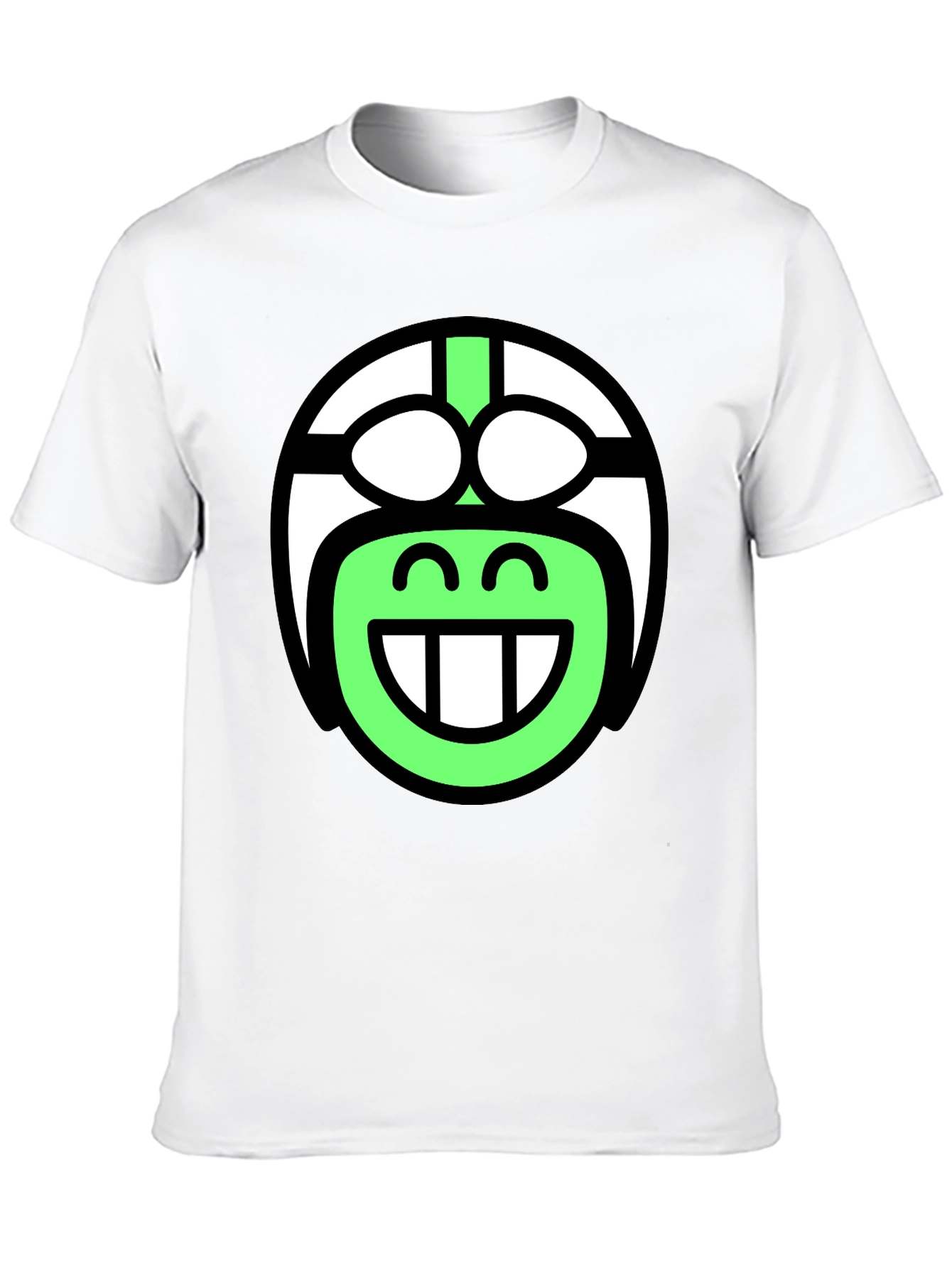 Funky Smiley Face T-Shirt - Black Cotton Blend
