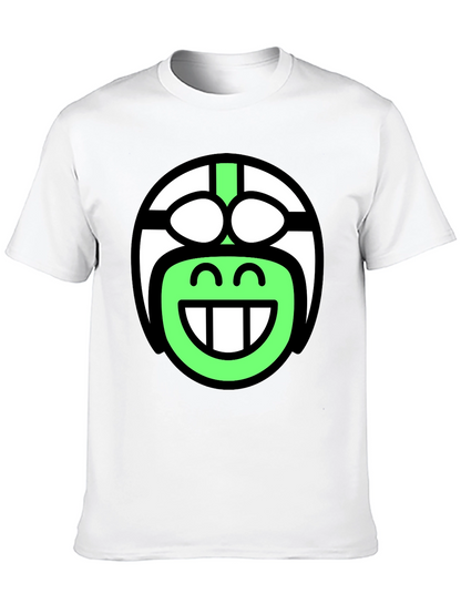 Funky Smiley Face T-Shirt - Black Cotton Blend