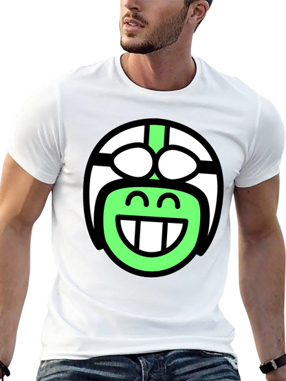 Funky Smiley Face T-Shirt - Black Cotton Blend