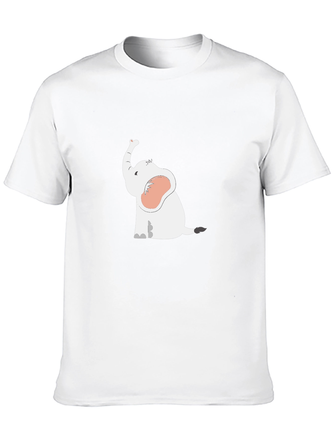 Cute Elephant Graphic T-Shirt - Black