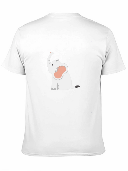 Cute Elephant Graphic T-Shirt - Black