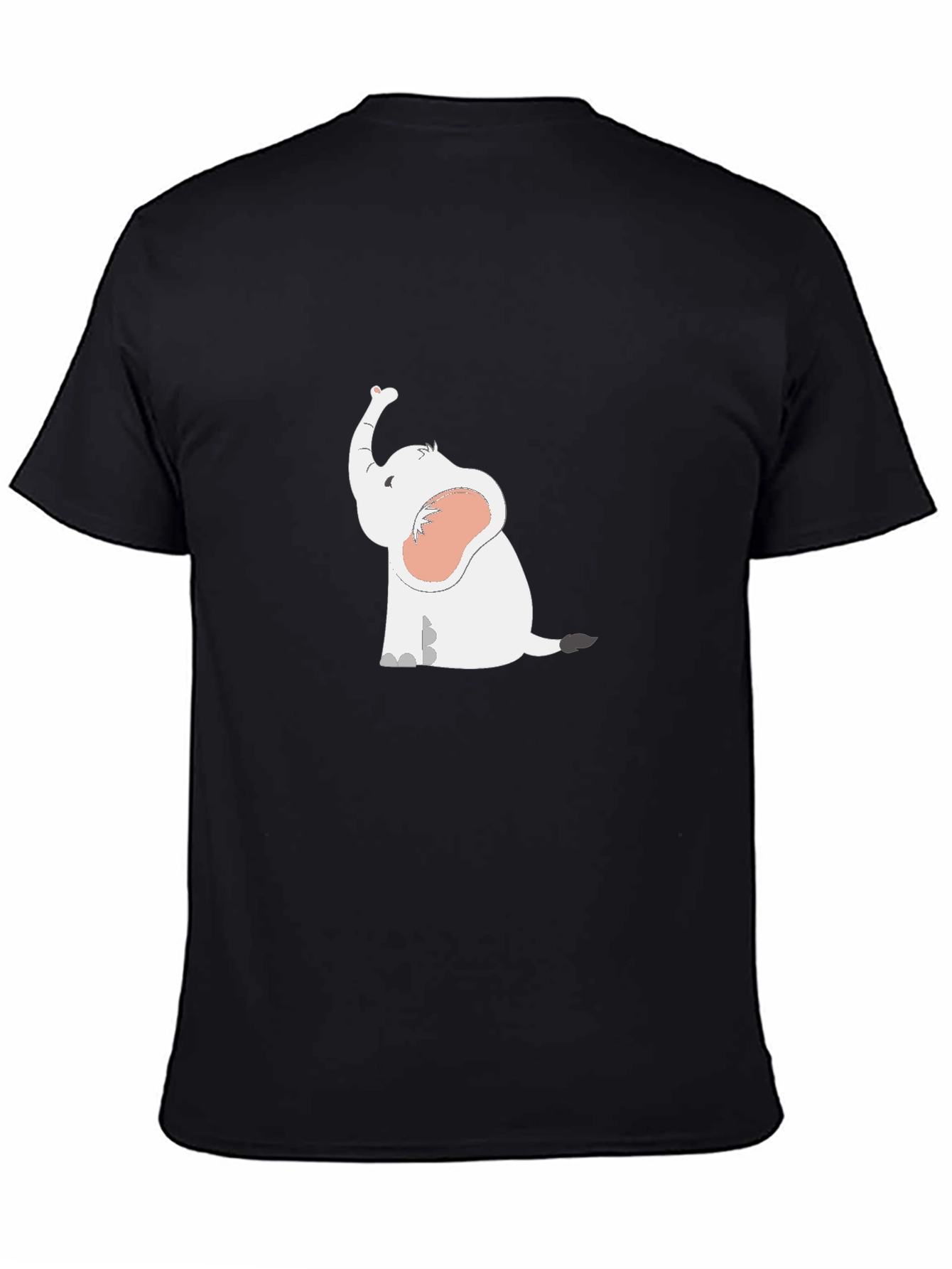 Cute Elephant Graphic T-Shirt - Black