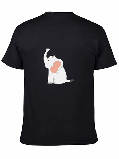Cute Elephant Graphic T-Shirt - Black