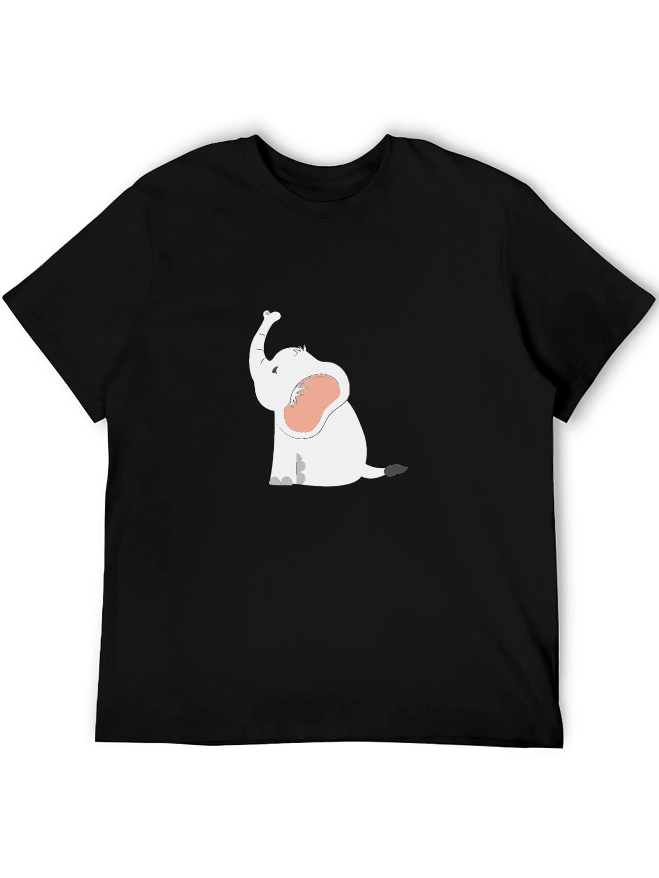 Cute Elephant Graphic T-Shirt - Black