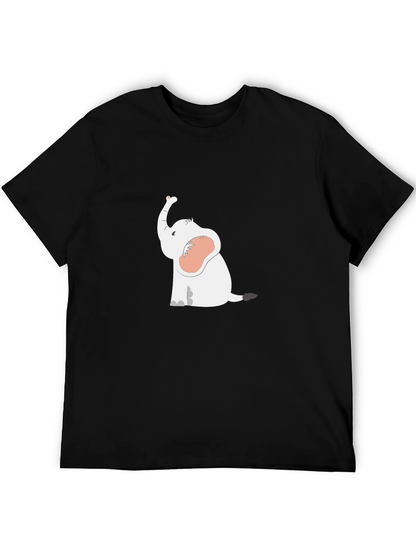Cute Elephant Graphic T-Shirt - Black