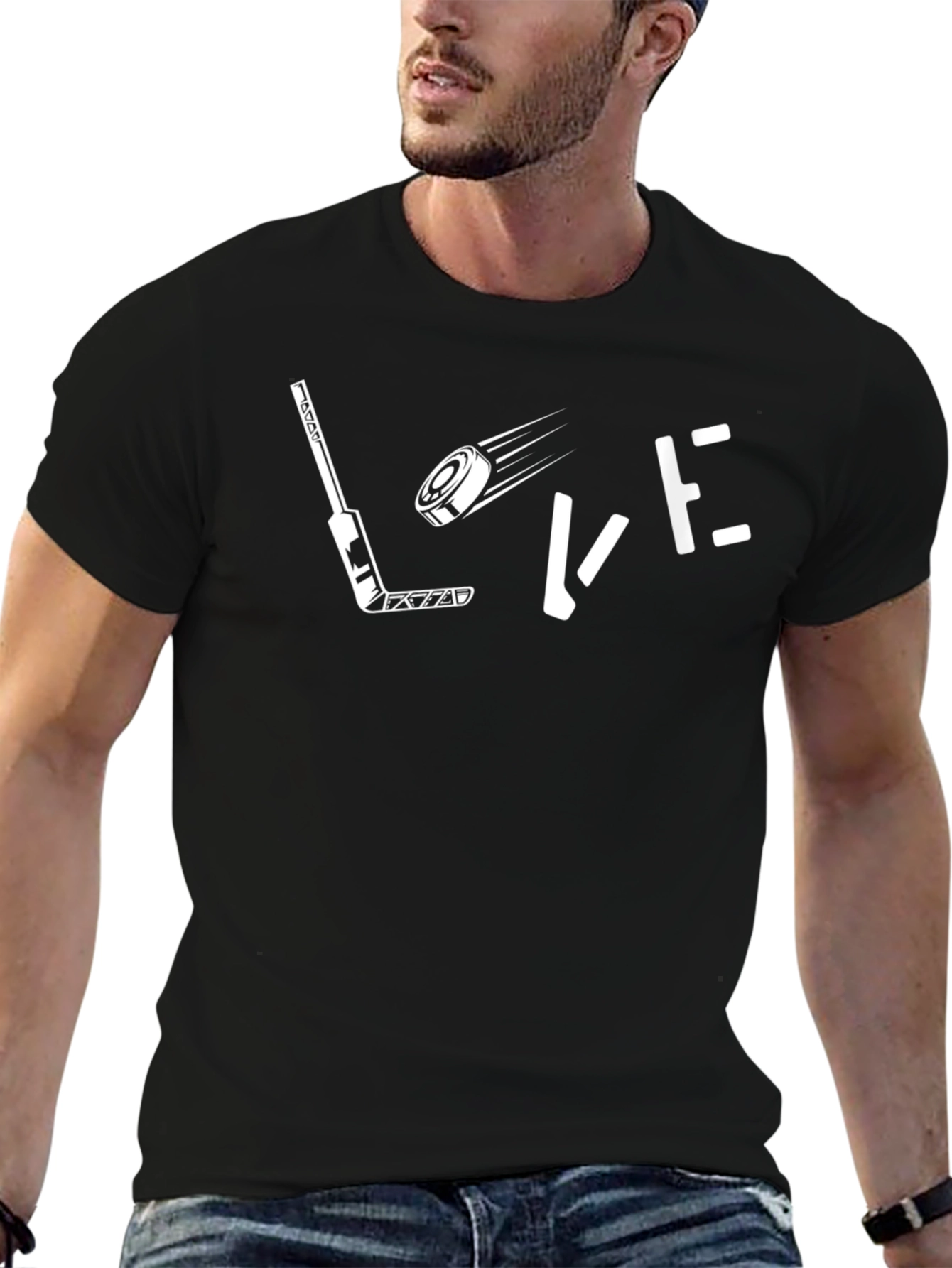 Hockey Love T-Shirt - Unisex Black Tee
