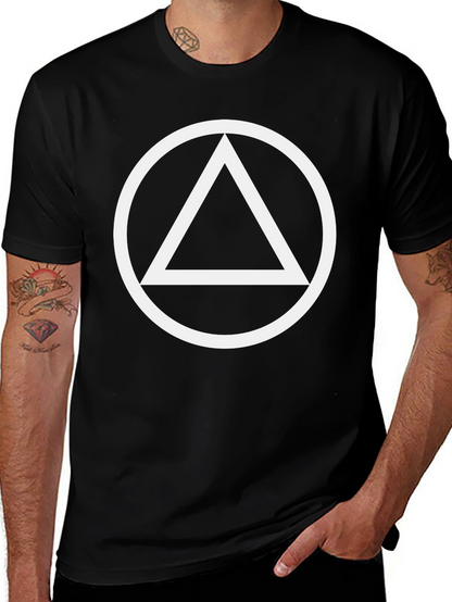 Minimalist Graphic Tee - Circle Triangle Design