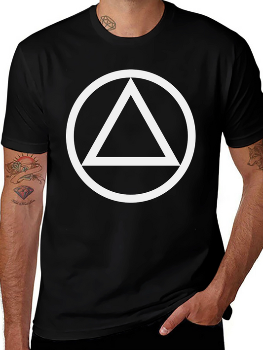 Minimalist Graphic Tee - Circle Triangle Design