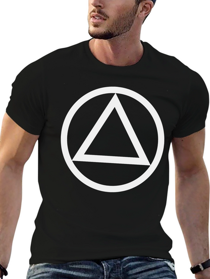 Minimalist Graphic Tee - Circle Triangle Design