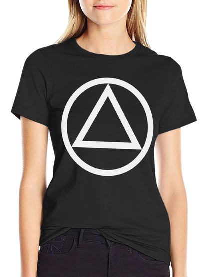 Minimalist Graphic Tee - Circle Triangle Design
