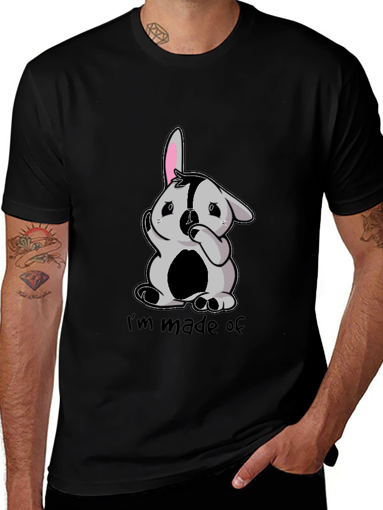 Im Made of Bunny Black T-Shirt